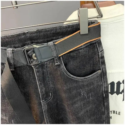 Stylish Slim Fit Men's Jeans Elastic Casual Long Pants Spring Autumn Winter Korean Version Trendy Brand Versatile Straight Leg