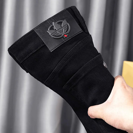 High-End Black Jeans For Men Straight-Leg Trendy Versatile Elastic Lightweight Luxury Trousers New Arrival Autumn/Winter
