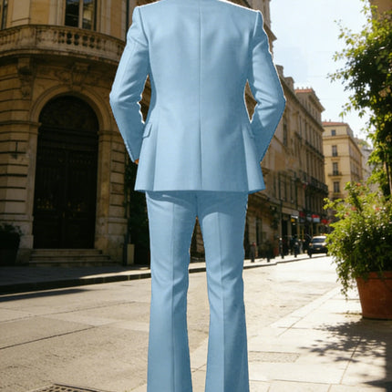 Men's Retro Wide Leg Suit 2PCS Suit Blazer and Flared Pants Fashion Streetwear Wedding Prom Party Business Jacket Tuxedo Outfit