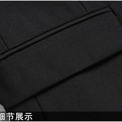 Suit (Blazer+ Trousers) Men's Casual Formal Business Gentleman Solid Color Hosting Four Seasons Slimming Wedding Fashion Suit