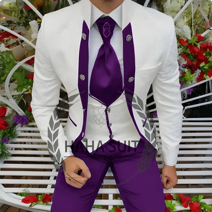 Men's Suits Wedding Suits Slim Fit Custom  Groomsmen 3-Piece Suits Full Set Banquet Groom Suits
