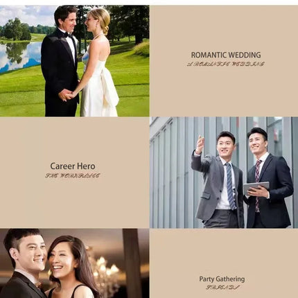 Elegant Men's Suit Slim Fit Wedding Suit Orange Groomsmen Suit for Men Events Dinners Groom Tuxedo Tailored (Jacket+Vest+Pants)