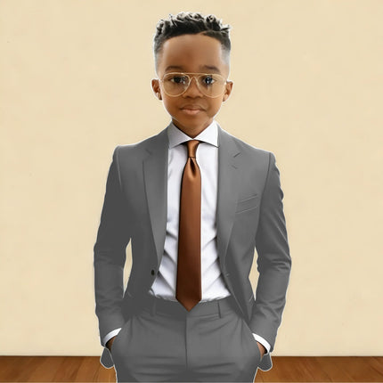 Darrk Green Boy Formal Wedding Suits Notch Lapel Kids Jacket Pants 2 Pieces Child Tuxedo Casual Suit for 2-16 Years Old Children