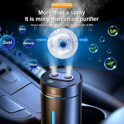Car Air Freshener Humidifier Diffuser Dual Steam Power For Smart Rechargeable Diffuser Mini Humidifier Portable Air Freshener