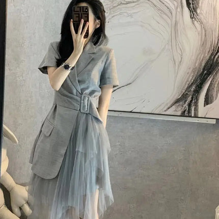 Women Clothing Temperament Suit Dress Robe Summer Dress Vestidos De Mujer Elegantes New Feminino Платье
