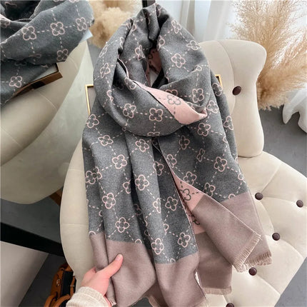 2025 Brand Warm Cashmere Poncho Shawl Scarf Luxury Print Thick Pashmina Winter Blanket Wraps Bufanda Casual Hijab Stoles Echarpe