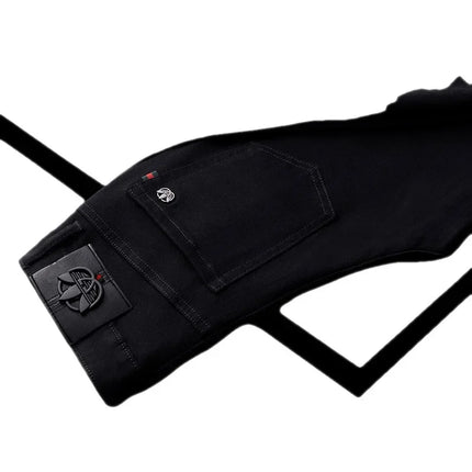 High-End Black Jeans For Men Straight-Leg Trendy Versatile Elastic Lightweight Luxury Trousers New Arrival Autumn/Winter