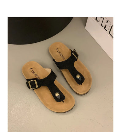 Women's Classic Buckle Strap Birken Slippers 2025 Summer New Design Brand Soft Cork Sandals Ladies Comfort Beach Flip Flop Shoes