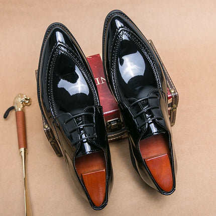 Italian Oxford Shoes For Men Luxury Patent Leather Wedding Shoes Pointed Toe Dress Leather Shoes Classic Original Derbies Shoes