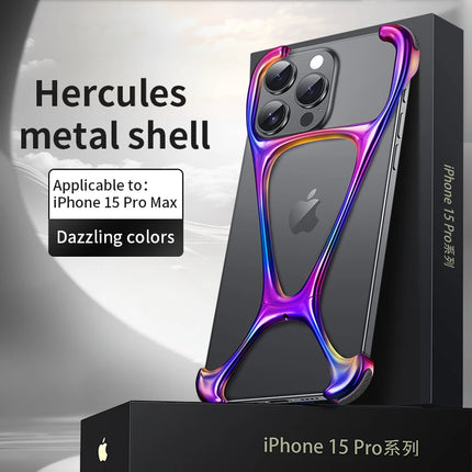 Alloy Bare Metal Feel Phone Case For Iphone 13 14 15 16 Pro Max Metal Frameless Heat Dissipation Phone Cover For IPHON 16 Promax