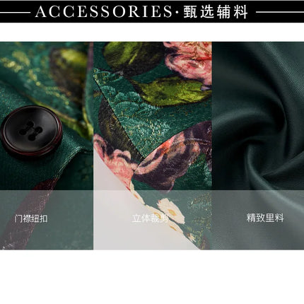 Men's Oversized Single-breasted Printed Suit Jackets Fashion Trim Dress Suit Coats Men Business Wedding Luxury Jacquard Blazers