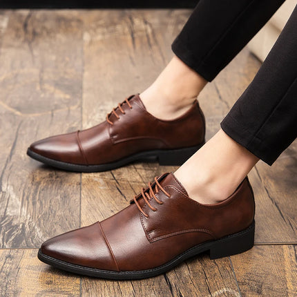 Men Dress Pointed Derby Shoes Luxury Business Social Suits Quality Handmade Fashion Wedding Shoes for Man 2024 New Formal Shoes