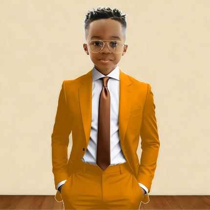 Darrk Green Boy Formal Wedding Suits Notch Lapel Kids Jacket Pants 2 Pieces Child Tuxedo Casual Suit for 2-16 Years Old Children