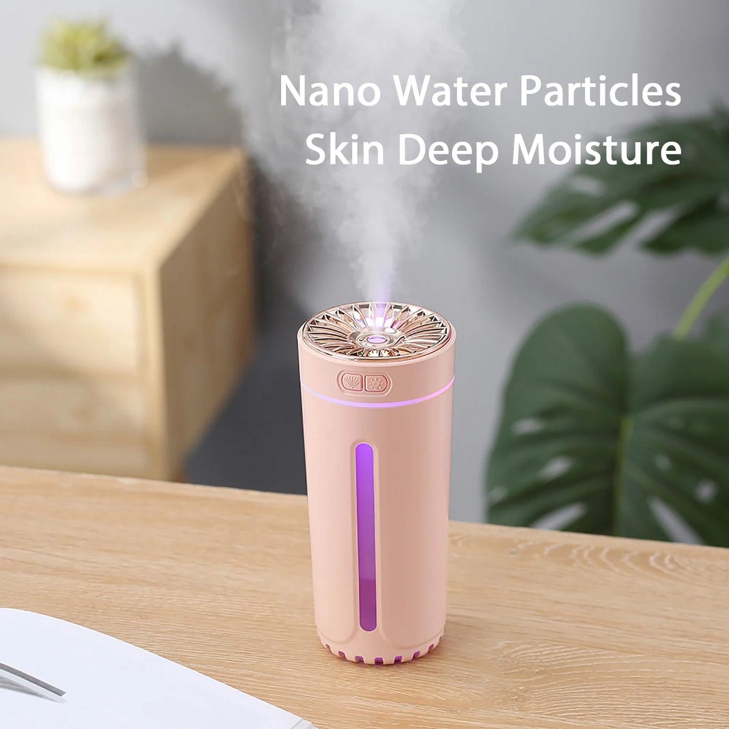 Vehicle-mounted Humidifier 300ml Mini Portable Spray Air Freshener Home LED Small Essential Oil Vaporizer Room Scent Diffuser