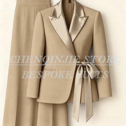 Customzied Women's Suits Blazer Fashion Peak Lapel Skinny Office Lady Outfits Formal Female 2 Piece Jacket Pants Full Sets