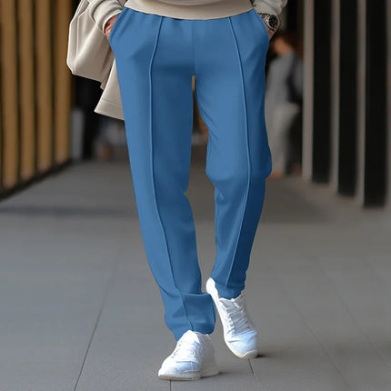 Summer Men Loose Trousers Casual Male High Elastic Waist Solid Color Wide Leg Full Pants CBFS-YY-133