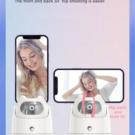 Portable 360°Rotation Auto Face Tracking Gimabl Tripod AI Smart Shooting Phone Holder for Live Vlog Streaming Video Selfie Stick