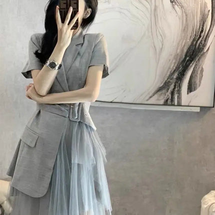 Women Clothing Temperament Suit Dress Robe Summer Dress Vestidos De Mujer Elegantes New Feminino Платье