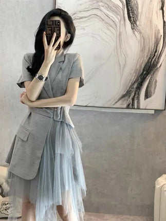Women Clothing Temperament Suit Dress Robe Summer Dress Vestidos De Mujer Elegantes New Feminino Платье