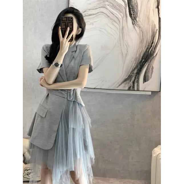 Women Clothing Temperament Suit Dress Robe Summer Dress Vestidos De Mujer Elegantes New Feminino Платье