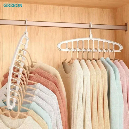Multi-functional Folding 11-Hole Hanger Closet Organizer Rack Space-saving Multi-tier Hanging Rack Indoor Clothes Drying Rack