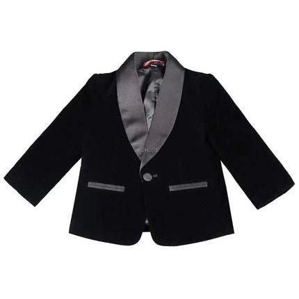 Kids 1 Year Birthday Dress Baby Boys Velvet Blazer Jacket Pants Photograph Suit Children Formal Wedding Performance Evening Wear