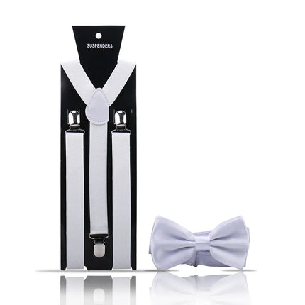 Elegant Fashion Adult Men's Suspenders And Bow Tie Two Pcs Set Harness Man For Pants Gentleman Suit Accessories Wedding Business