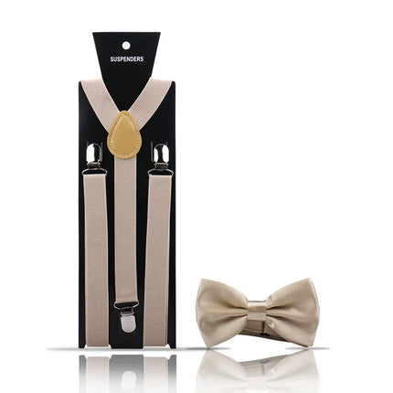 Elegant Fashion Adult Men's Suspenders And Bow Tie Two Pcs Set Harness Man For Pants Gentleman Suit Accessories Wedding Business