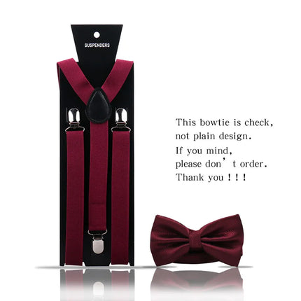 Elegant Fashion Adult Men's Suspenders And Bow Tie Two Pcs Set Harness Man For Pants Gentleman Suit Accessories Wedding Business