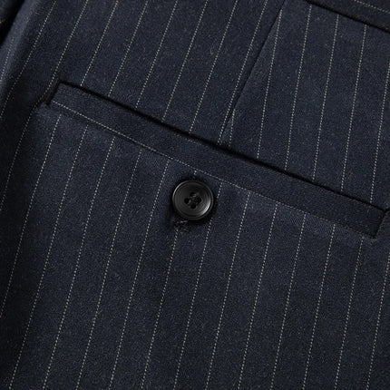 2025 new men's striped suit (suit + trousers) stylish and handsome British style wedding handsome two-piece set