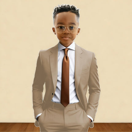 Darrk Green Boy Formal Wedding Suits Notch Lapel Kids Jacket Pants 2 Pieces Child Tuxedo Casual Suit for 2-16 Years Old Children