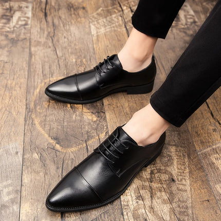 Men Dress Pointed Derby Shoes Luxury Business Social Suits Quality Handmade Fashion Wedding Shoes for Man 2024 New Formal Shoes