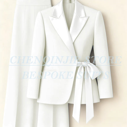 Customzied Women's Suits Blazer Fashion Peak Lapel Skinny Office Lady Outfits Formal Female 2 Piece Jacket Pants Full Sets