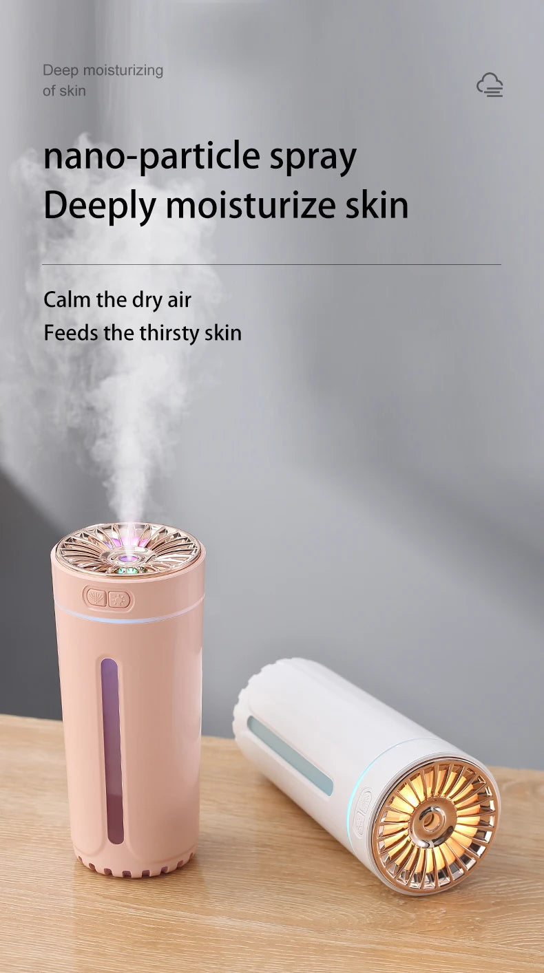 Vehicle-mounted Humidifier 300ml Mini Portable Spray Air Freshener Home LED Small Essential Oil Vaporizer Room Scent Diffuser