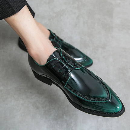 Italian Oxford Shoes For Men Luxury Patent Leather Wedding Shoes Pointed Toe Dress Leather Shoes Classic Original Derbies Shoes