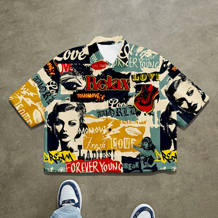 2026 Summer Men's Shirt with 3D Print Breathable Lightweight Comfortable for Roller Skating Hip-Hop Style Men's Clothing