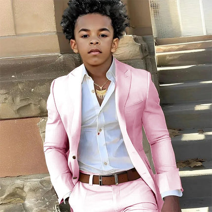 Casual Suit Boys Wedding Tuxedo Light Green Jacket Pants 2 Piece Set Formal Clothes Holiday Party Blazer Kids Custom Outfit