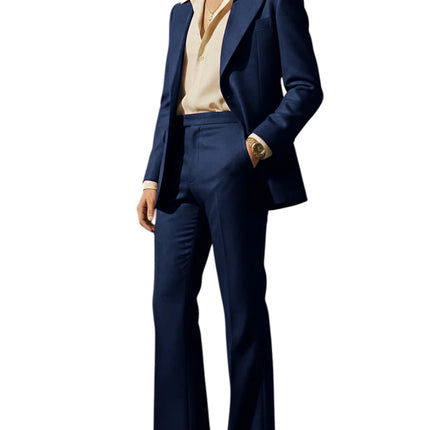 Men's Retro Wide Leg Suit 2PCS Suit Blazer and Flared Pants Fashion Streetwear Wedding Prom Party Business Jacket Tuxedo Outfit