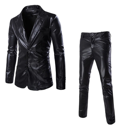 Men's Suit Slim Fit 2 Piece Sets Solid Shiny Party Gold Silver Suits for Men Wedding Prom Blazer Jacket and Pants Stage Costume