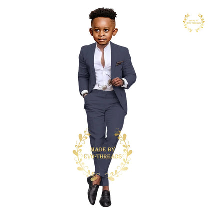 Boys' grass green suit 2-piece set (jacket+pants) premium linen casual blazer custom child tuxedo for summer beach wedding party
