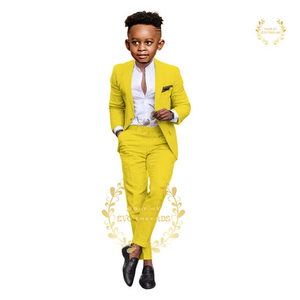 Boys' grass green suit 2-piece set (jacket+pants) premium linen casual blazer custom child tuxedo for summer beach wedding party