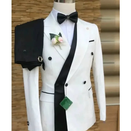 Double Breasted Formal Suits for Men Business Prom Blazer with Pants Wedding Groom Tuxedo Male Suits Custom 2 Pieces Suit Jacket
