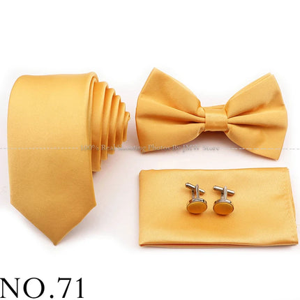 Hot Sale Purple Pink Sage Green Tie Set Polyester Necktie Bowtie Cufflink Brooch For Groom Suit Wedding Cravat Shirt Accessory