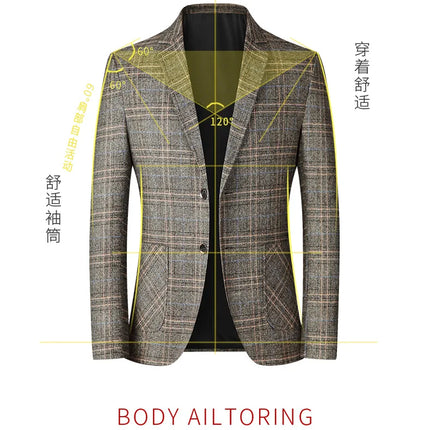 Men Spring Autumn Business Casual Suit Jacket Mens Suits Formal Slim Fit Coat Male Party Wedding Single Breasted Elegant Tops
