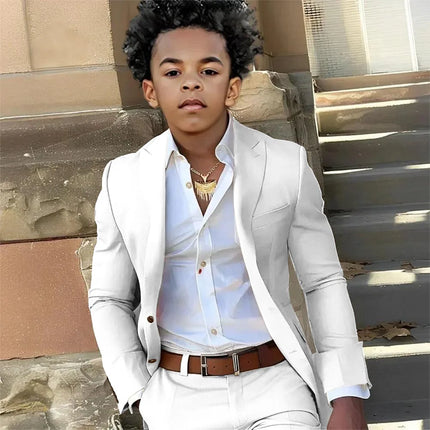 Casual Suit Boys Wedding Tuxedo Light Green Jacket Pants 2 Piece Set Formal Clothes Holiday Party Blazer Kids Custom Outfit