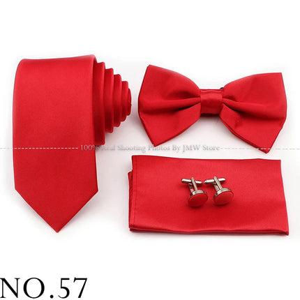 Hot Sale Purple Pink Sage Green Tie Set Polyester Necktie Bowtie Cufflink Brooch For Groom Suit Wedding Cravat Shirt Accessory