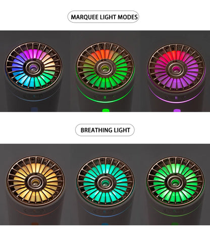 Vehicle-mounted Humidifier 300ml Mini Portable Spray Air Freshener Home LED Small Essential Oil Vaporizer Room Scent Diffuser