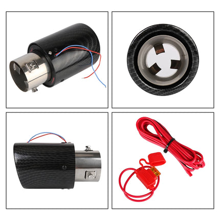 With LED Flashing Decorative Light Racing Car Muffler Exhaust Pipe 63-65mm Tail Vent Flaming Luminous Motorcycle Universal DIY