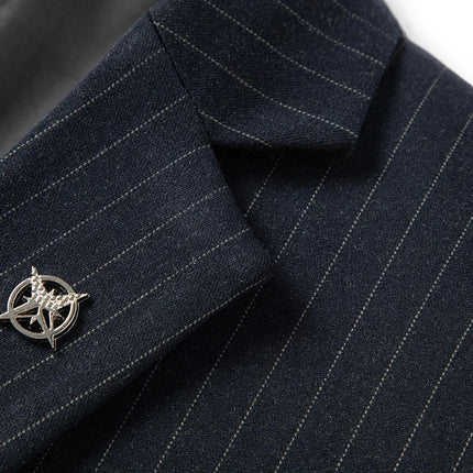 2025 new men's striped suit (suit + trousers) stylish and handsome British style wedding handsome two-piece set