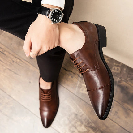 Men Dress Pointed Derby Shoes Luxury Business Social Suits Quality Handmade Fashion Wedding Shoes for Man 2024 New Formal Shoes